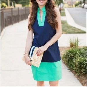 Sail to Stable Navy/Green Tunic Dress
